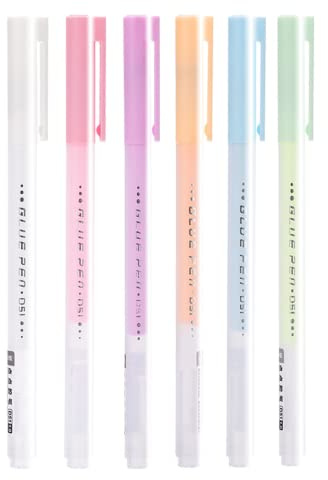 Ensemble de 6 stylos à colle à séchage rapide pour Scrapbook, stylos colle adhésive pour l'artisanat, stylo liquide Portable