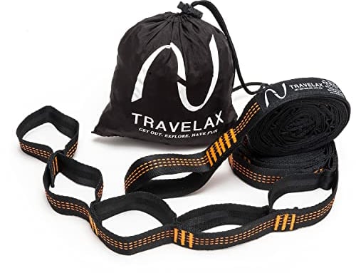 Travelax Hängemattenaufhängung - 180 kg Belastbarkeit - Hängemattenaufhängebaum mit 11 Schlaufen - Hängen Sie Ihre Hängematte im Handumdrehen auf und entspannen Sie Sich!