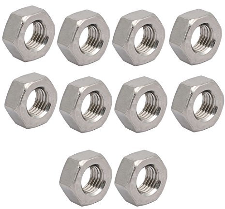 sourcing map 10Pz M6 x 0,75mm passo Filettatura metrica passo fine acciaio inossidabile 304 dadi esagonali