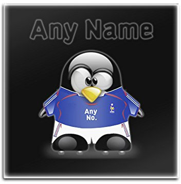 UNIGIFT - Set de 4 dessous de verre national de France (motif équipe de pingouin de football) - Tapis de sol unique - Kit maillot maillot maillot maillot, Verre, Noir , Carré
