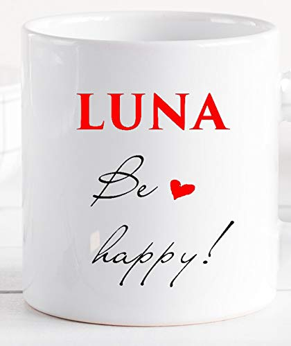 Tasse mit Spruch - Kaffeetasse Büro-tasse personalisiert mit Namen - Danke Geschenk für beste Freundin Schwester Mama Papa Alltagsheldin Erzieherin (Luna be happy)