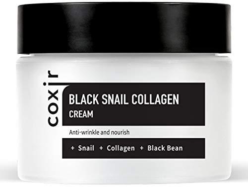 [ COXIR ] Schwarze Schnecken-Kollagen-Creme (50 ml) | Schneckenmucin, Kollagen, schwarze Bohnen | parabenfrei, tierversuchsfrei, koreanische Hautpflege (50 ml) (1er Pack))