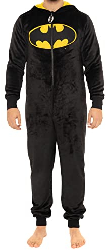 Batman Tutine | DC Pigiami Interi Uomo | Costume Uomo Intero | Nero | XXL