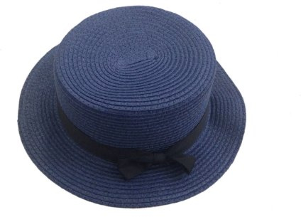 ACVIP Women's Solid Color Straw Boater Hat with Bow Band