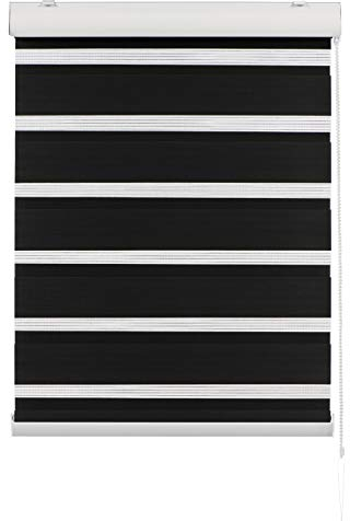 JalousieCrew Doppelrollo mit Kassette Farbe schwarz - Breite 40 bis 220 cm Höhe 175 cm - Duo - Rollo (210 x 175 cm)