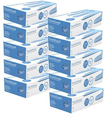 TouchGuard Blue Nitrile Disposable Gloves, Latex & Powder-Free, Box of 10*100, Large