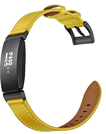 Shieranlee Kompatibel mit Fitbit Inspire HR Armband/Fitbit Inspire Lederarmband, Weiches Leder Ersatzarmband mit Edelstahl Verschluss für Fitbit Inspire HR/Fitbit Inspire Fitness Tracker