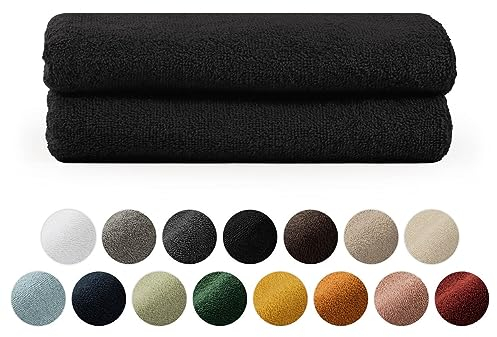 Blumtal Juego de 2 Toallas de Manos (50x100cm) - Juego de Toallas Suaves y Absorebentes, 100% algodón, Certificado Oeko-Tex 100, Negro