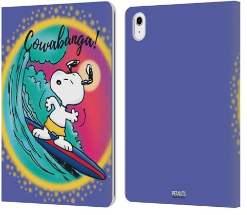 Head Case Designs Offizielle Peanuts Cowabunga Surf Snoopy Plankenweg-Spritzpistole Leder-Wallet-Hülle Kompatibel mit Apple iPad Air 11 2020/2022/2024/2025
