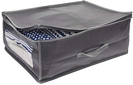 Duvet Bedding Clothing Storage Bag Under Bed Breathable Material Grey Organiser