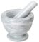 Mortar and Pestle Set – Bowl Polished Natural Marble Stone – Spices Grinder – Pill Crusher (White)