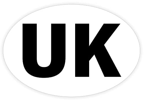 Pack of 1 Oval UK Car Stickers for Europe (180 x 133 mm) Self Adhesive Number Plate UK Sticker Waterproof UK Car Sticker for Europe Packwith®