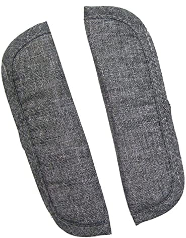BAMBINIWELT Zubehör kompatibel mit BUGABOO Cameleon Sonnenverdeck Gurtpolster Lenkertasche für Kinderwagen Buggy (Gurtpolster meliert dunkelgrau)