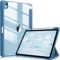 Fintie Hybrid Hülle für iPad Air 11 Zoll M3 2025/ M2 2024, iPad Air 5/4 Gen (2022/2020) 10,9 Zoll mit Stifthalter - Stoßfeste Schutzhülle mit transparenter Hartschale auf der Rückseite, Dunstblau
