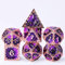 Cusdie Metallwürfel-Set, 7-teilig, DND-Metallwürfel, Drachenschuppen, polyedrisches Würfel-Set, für Rollenspiele, D&D-Würfel (Kupfer mit Lila)