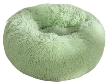 Zoomlie Abnehmbares, waschbares Haustierbett, rund, Plüsch, Katzennest, Hundehütte, Winter, warm, Katzenbett, Hundebett, weiches Haustiersofa, Donut, Hundebett, rutschfest (50 cm, grün)