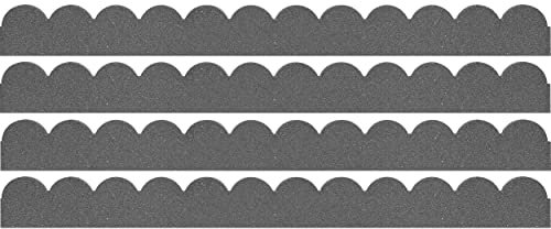 Garden Gear Flexi Curve Border Scallop Flexible Edging Stone Effect Eco Friendly Recycled Rubber Small Brick Edging in Grey (Grey x4)