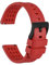 WOCCI 20mm Rallye Uhrenarmband, FKM Gummi Armband, Schnellverschluss, Schwarze Matte Schnalle (Rot)