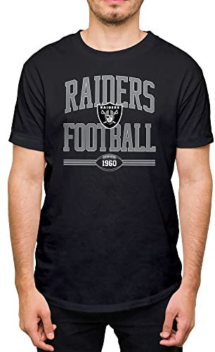 Hybrid Sports NFL Football Arch – Offiziell lizenziertes kurzärmeliges Fan-T-Shirt für Erwachsene für Damen und Herren, Las Vegas Raiders – Schwarz, XXL