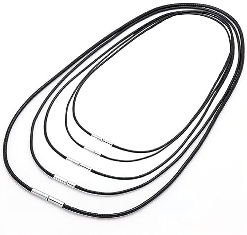 WeddHuis Kautschuk-Kette oder Armband - Schwarze Halskette mit Edelstahl-Verschluß(3mm-40/45/50/55/60cm)