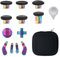 13 in 1 Metal Thumbsticks for Xbox Elite Controller Series 2 Accessories, Replacement Magnetic Buttons Kit Includes 6 Metal Plating Joysticks, 4 Paddles, 2 D-Pads, 1 Adjustment Tool (Multi-Colour)
