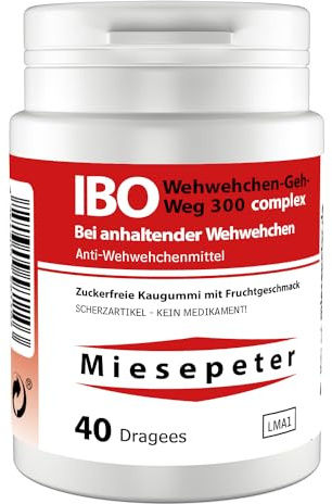 Miesepeter Kaugummi - IBO Wehwehchen-Geh-Weg 300 complex - Lustige Geschenke - Dose (1er Pack)