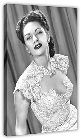 MAHWER Schauspielerin Yvonne De Carlo Leinwand-Poster, Wandkunst, Dekordruck, Bild, Gemälde für Wohnzimmer, Schlafzimmer, Dekoration, Rahmenstil, 60 x 90 cm