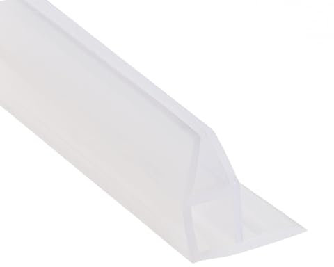 TOP-VIGOR Frameless Shower Seal Strip, 7/16 Drip Rail - 1/4 Glass x 118 Length Corner-Type Shower Screen Door Bottom Sweep Silicone