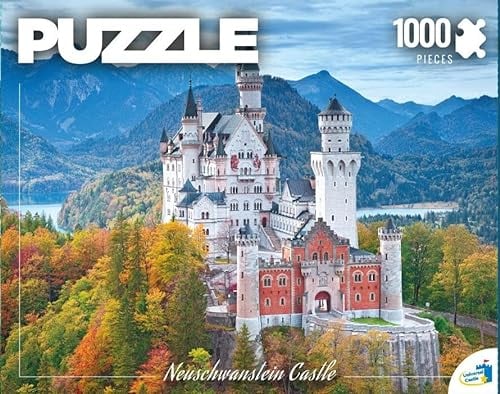 Universal Castle 1000 Pieces Jigsaw Puzzles for Adults Landscape Panorama Europe Landmark Photo Classic Impossible Puzzle Toys (Neuschwanstein Castle, Germany)
