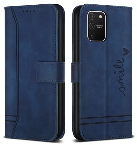 Bravoday Hülle für Samsung Galaxy S10 Lite/Galaxy S10 Lite, PU Ledertasche Handyhülle mit Kartenfäch & Kickstand, Flip Schutzhülle Kompatibel mit Samsung Galaxy S10 Lite/Galaxy S10 Lite, Blau