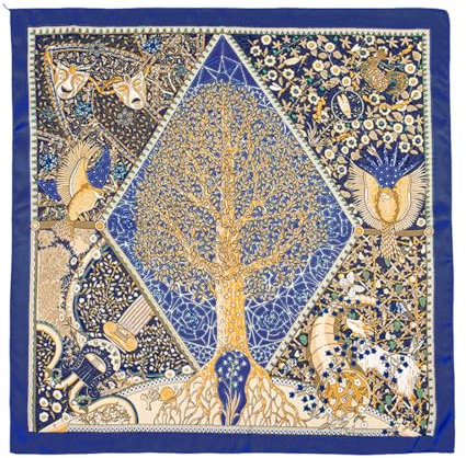KSJEHW Seidentuch Damen Seidentuch Seide Leicht Seidenschal Bandana Halstuch Kopftuch Elegante Schal Tuch Geschenk für Frauen(Marineblau)