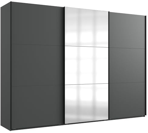 Lomadox Kleiderschrank Schwebetürenschrank 300cm in Graphit
