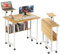 Lvhcmfohm Klappbarer Schreibtisch Computertischmit Rollen, Klapptisch mit Regal, Platzsparend und Mobiler, Geeignet für Heimbüro und Arbeitszimmer (Eichenfarbe, 80x58x75cm)