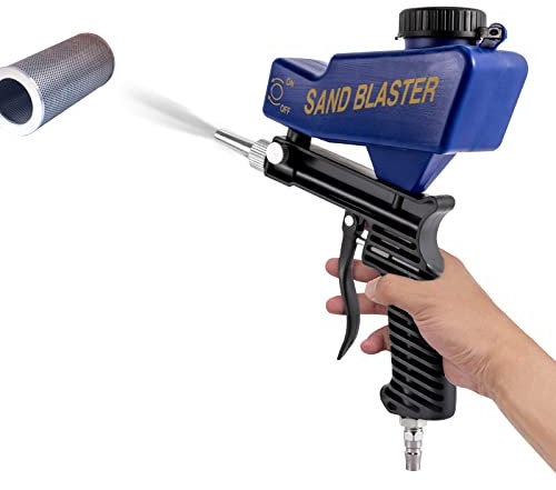 SABUIDDS Sandblasting Gun, Portable Sand Blasting Device, Nozzle Diameter 6 mm, Handheld Small Sand Blasting Machine, Pneumatic Sand Blaster for Remove Paint Stains Rust Clean Surfaces