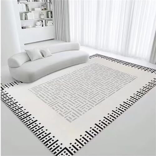 AITROMNI Auslegware Teppichboden Anti Rutsch Pads Schlichter Grauer Wohnzimmer-Schlafzimmer-Teppich, modern, pflegeleicht, langlebig Teppich Mit Muster 90X200CM