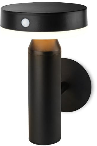 Brendz LED Solar Wandleuchte Aussen mit Bewegungsmelder, 400 Lumen, IP44 Wasserdicht, 2 Lichtmodi, 3000K Warmweißes Licht, LED Solarlampe für Außen, Maun