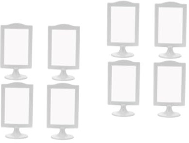 CANIGHT 8 Stk Bilderrahmen 2-seitiger Rahmen Fotorahmen Mit Sockel Anzeige Doppelt Monitor Tischgestelle Fotowürfel Vitrine Bildhalter Für Tische Tischnummernrahmen Beidseitig Weiß Plastik
