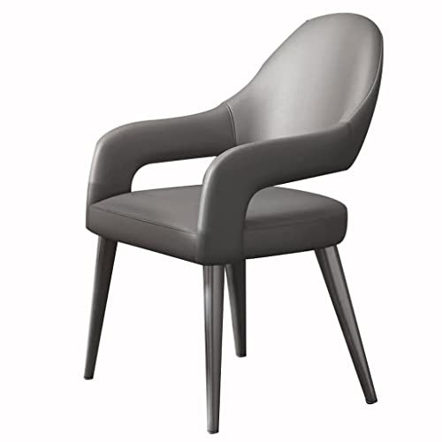 BAKULI Moderne Küchen-Esszimmerstühle, Ledersessel mit Eisenkunst-Metall-Stuhlbeinen für Zuhause, kommerzielle Restaurants (komplett grau)