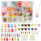 VicBou 150PCS Anhänger Set, Selber Machen Schmuckanhänger Resin Bubble Tea, Schmetterling Bubble Tea Anhänger Schlüsselanhänger Gummibärchen Ohrringe DIY Geschenk