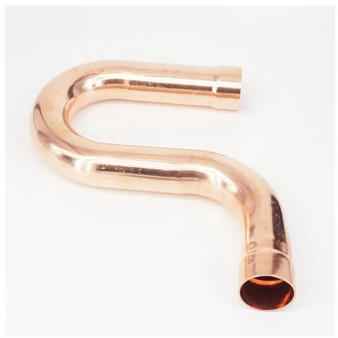 GHNQBAHID I.D 35x1.2mm Copper End Feed P Trap Pipe Adapter Air Conditioner Refrigeration Water Heater