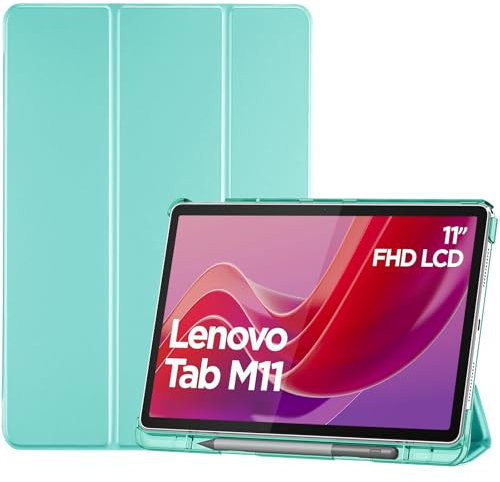 ProCase Cover per Lenovo Tab M11 2024 11 Pollici TB330FU, Custodia con Portapenna Lenovo Tab M11 Case Auto Sonno/Veglia -Verde menta