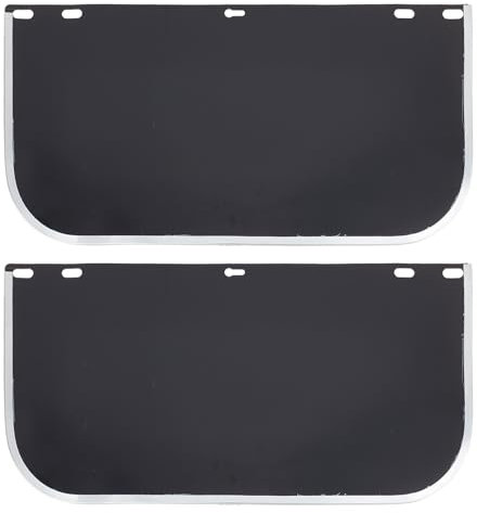 NICENEEDED 2 Pack Face Shield Replacement Lens, 15.5x 8 Tinted Full Protective Safety Face Shield Replacement Visor, Safety Faceshield Window for Welding Grinding and Cutting