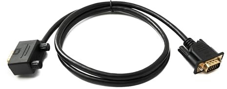 SYSTEM-S D Sub15 Kabel 100 cm HD VGA 15 Pin Stecker zu Stecker DB15 Winkel Left Angled Adapter