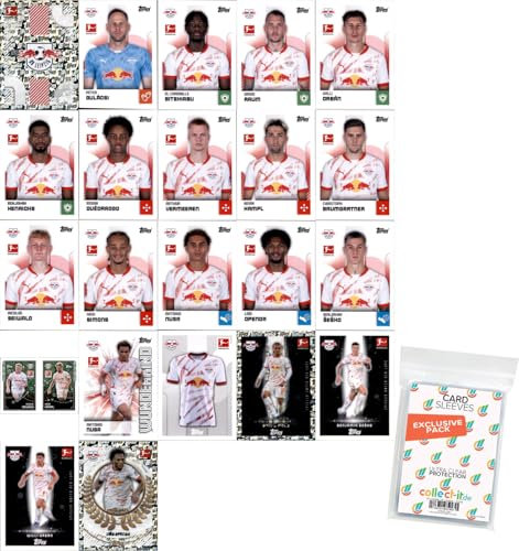 Bundle mit Topps Bundesliga Sammelsticker - 2024/2025 - Mannschaftspaket - RB LEIPZIG + exklusive collect-it Hüllen