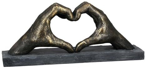 Casablanca Design Skulptur Hands Love Höhe 15 cm Breite 36 cm Herz aus Händen Liebe Hochzeit Wohnzimmer Skulpturen Deko Modern