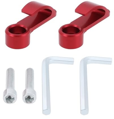 EMSea 2X Ganchos para Manillar de Motocicleta de Aluminio CNC para Colgar Cascos Guantes Y Copas de Motocicleta (Rojo)