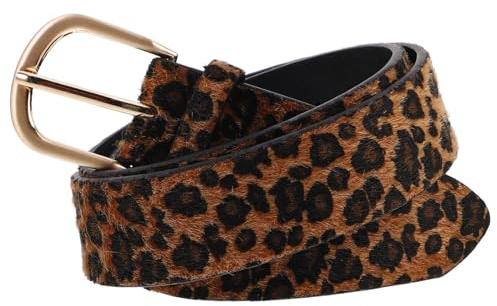 LIFKOME Breiter Damen Leopardengürtel mit Verstellbarer Elastischer Taillengürtel Modisches Accessoire mit Auffälligem Animal Print Stylischer Gürtel für Kleider und Jeans Vielseitig