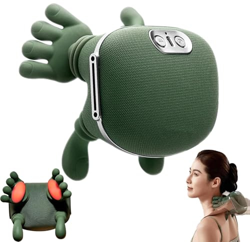 Massagegerät Nacken Schulter, 4D Nackenmassagegerät mit 3 Massageeinstellungen & 2 Heizstufen, USB Schultermassagegerät Kabellos Mit Wärme Für Zuhause, Büro, Reisen
