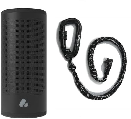 POCA audio PINE BEAT Built to Last Portable Bluetooth Speaker and Carabiner Cord, Proper Sound, Up to 30 Hours Playtime, Waterproof, Serviceable, Swappable Eco Battery Pack, Metal Body (Traveller Set)