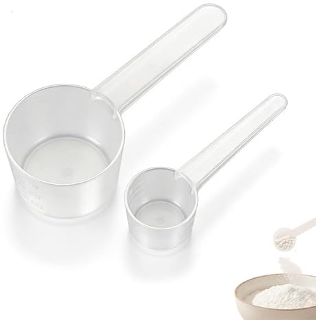 Ztolbriy Cucharas Medidoras Gramos, 2 Piezas Mini Cuchara Medidora de 5g y 20g, Transparente para Proteínas en Polvo, Café, Creatina y Mediciones Experimentales en la Cocina